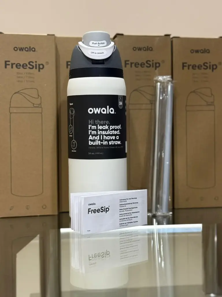 vaso owala 32 oz (blanco/negro)